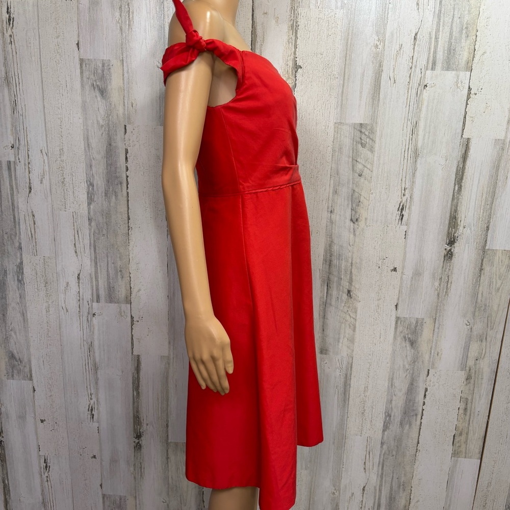 J. Crew‎ Silk Blend Red Off-Shoulder Dress - Picture 7 of 10